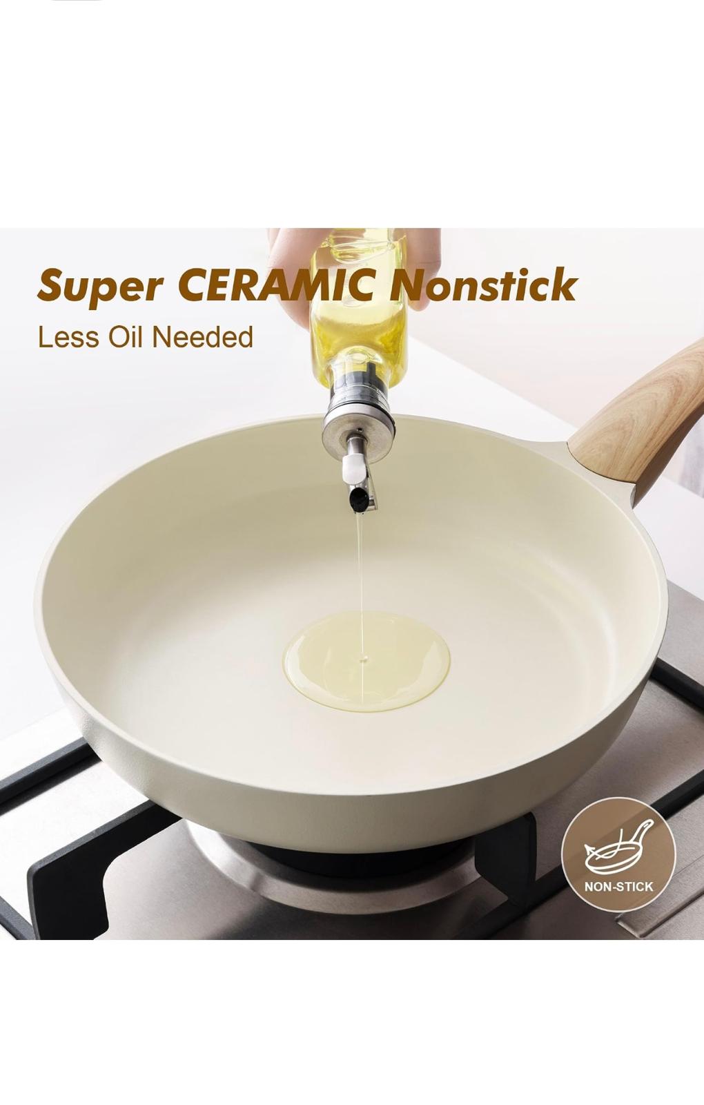 Carote Saute Pan with Lid Non Stick induction deep frying