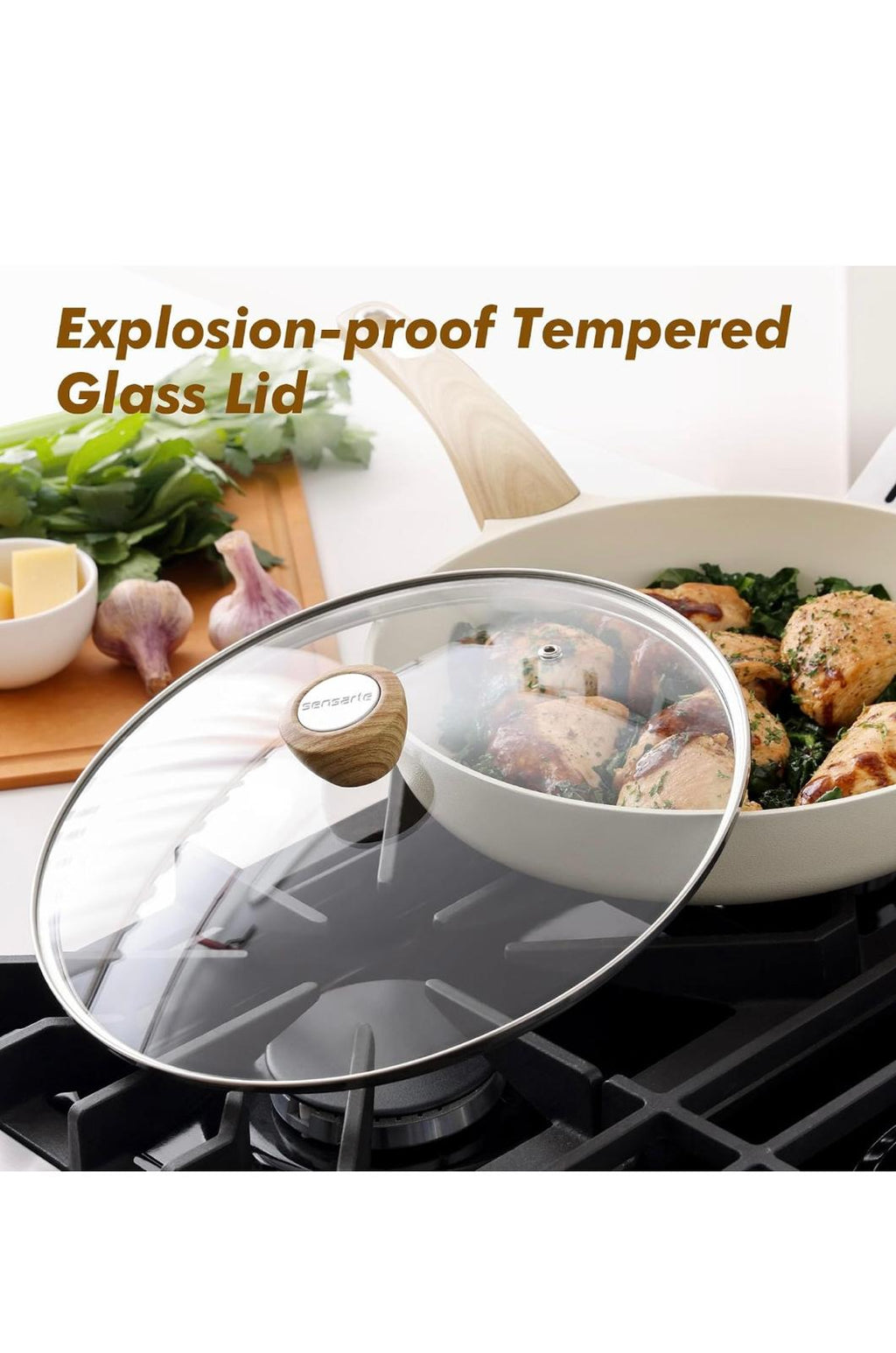 Carote Saute Pan with Lid Non Stick induction deep frying