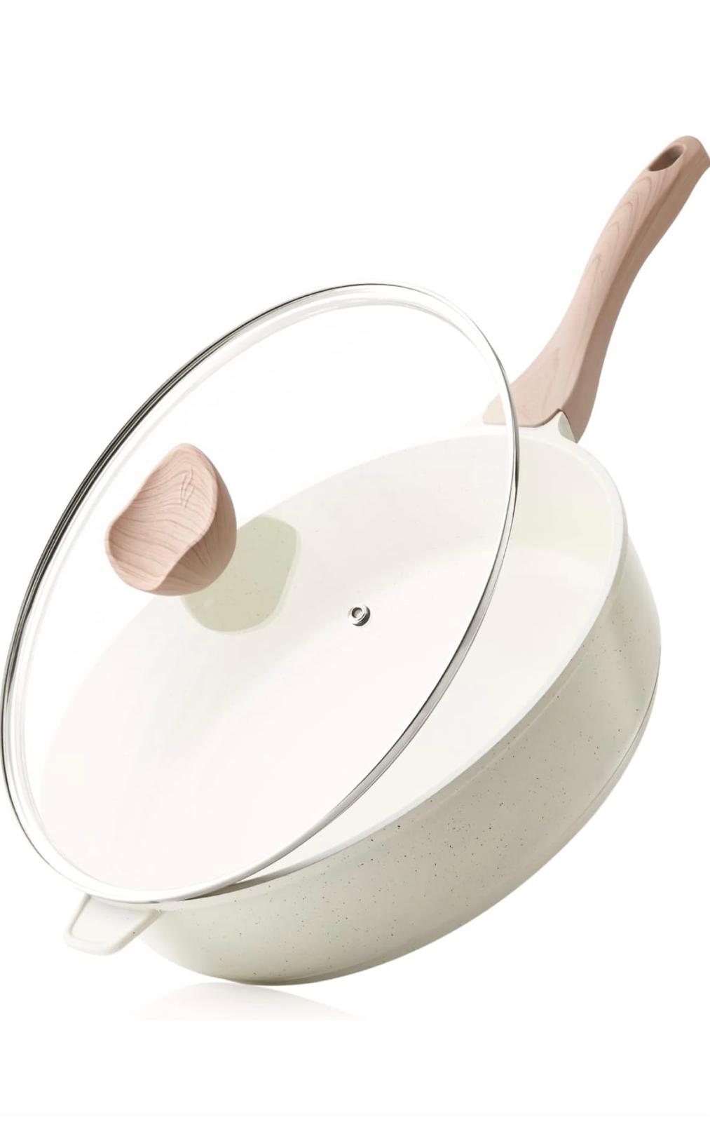 Carote Saute Pan with Lid Non Stick induction deep frying