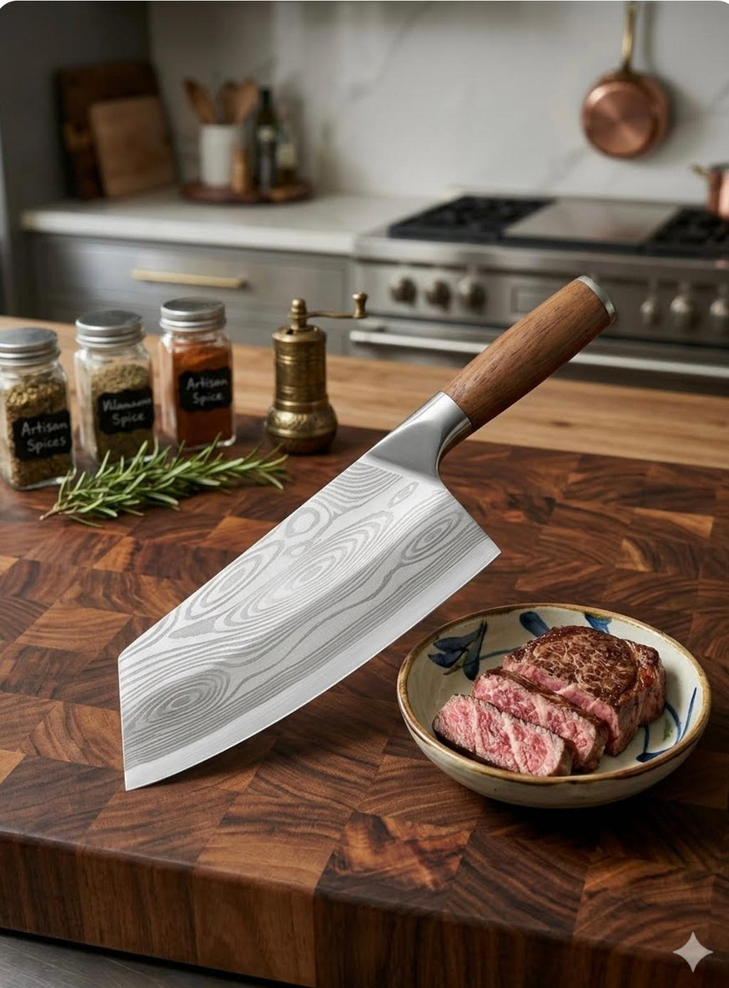 Kitchen Knife Set with Premium Gift Box, Professional High-Carbon Steel Chef Knives with Ergonomic Wooden Handles
