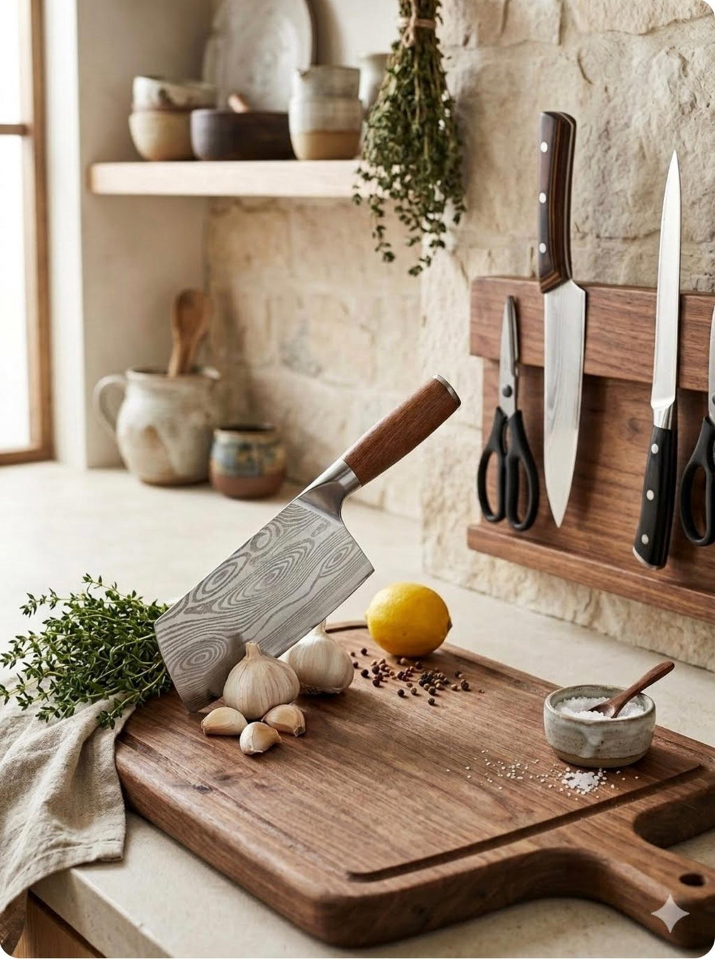 Kitchen Knife Set with Premium Gift Box, Professional High-Carbon Steel Chef Knives with Ergonomic Wooden Handles