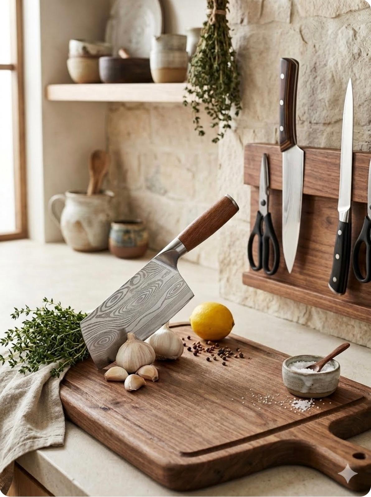 Kitchen Knife Set with Premium Gift Box, Professional High-Carbon Steel Chef Knives with Ergonomic Wooden Handles