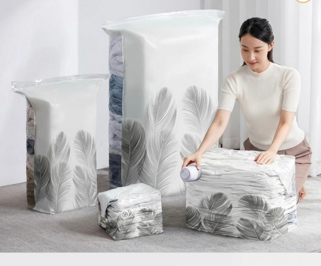 Vacuum Storage Bags – Extra Large Space Saving Compression Bags for Comforters, Blankets, Pillows & Clothes, Heavy Duty Stand-Up Vacuum Sealer Bags for Closet Organization