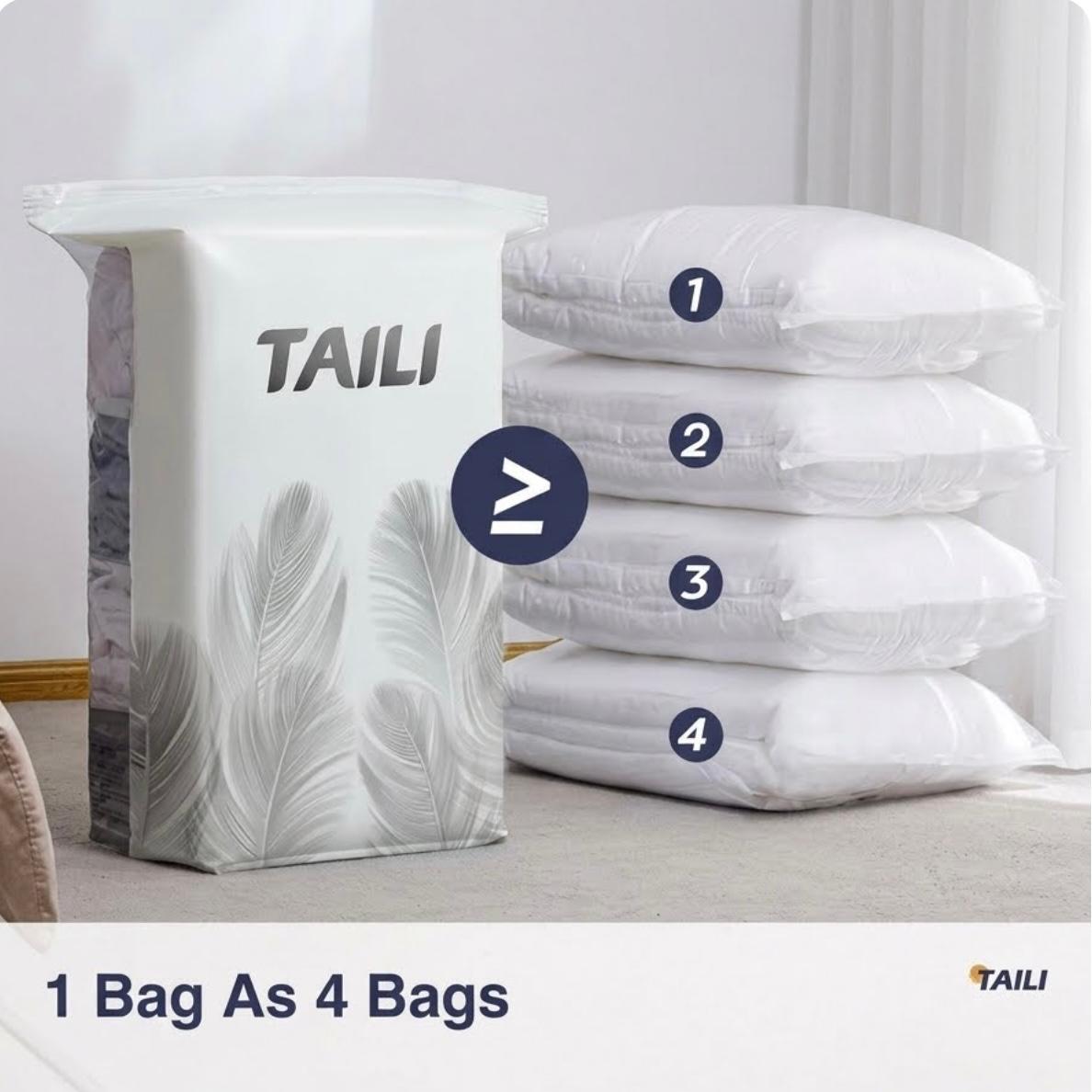 Vacuum Storage Bags – Extra Large Space Saving Compression Bags for Comforters, Blankets, Pillows & Clothes, Heavy Duty Stand-Up Vacuum Sealer Bags for Closet Organization