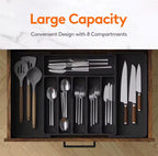 1Pcs Adjustable Organizer – Plastic Multifunctional Drawer Organizer for Kitchen Counter Utensils
